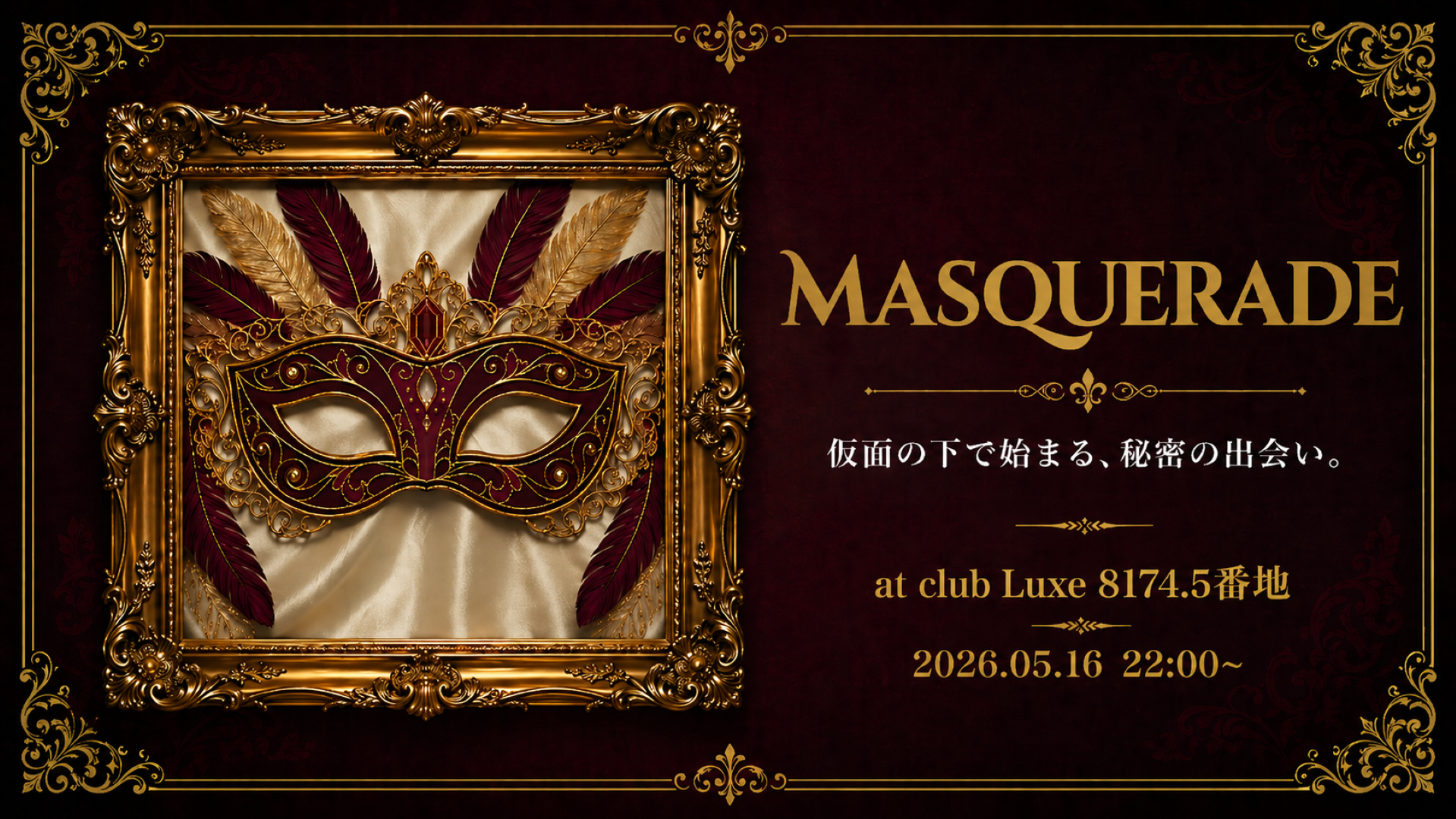 サムネイル：街コンイベントMASQUERADE開催【PR】