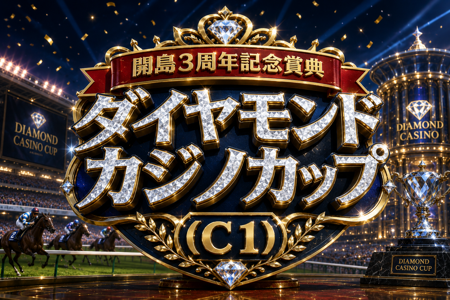 サムネイル：【Diamond Casino】駿馬たちの雄姿に熱狂！―開島3周年記念賞典 ダイヤモンドカジノカップ―【PR】